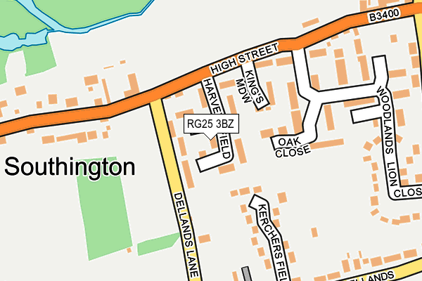 RG25 3BZ map - OS OpenMap – Local (Ordnance Survey)