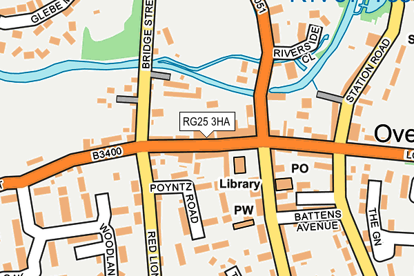 RG25 3HA map - OS OpenMap – Local (Ordnance Survey)