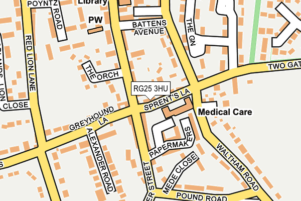 RG25 3HU map - OS OpenMap – Local (Ordnance Survey)