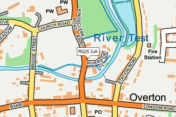 RG25 3JA map - OS OpenMap – Local (Ordnance Survey)