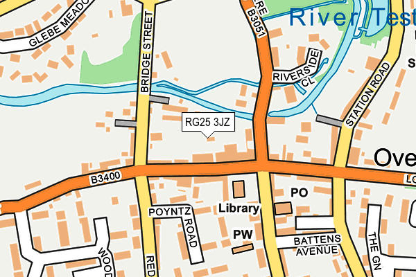 RG25 3JZ map - OS OpenMap – Local (Ordnance Survey)