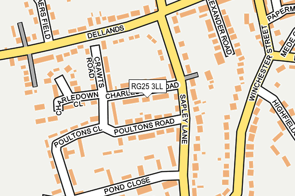 RG25 3LL map - OS OpenMap – Local (Ordnance Survey)