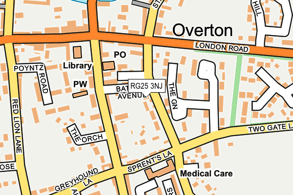 RG25 3NJ map - OS OpenMap – Local (Ordnance Survey)