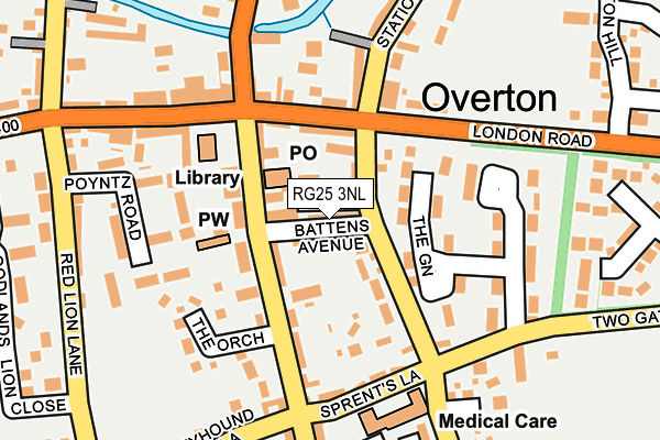 RG25 3NL map - OS OpenMap – Local (Ordnance Survey)