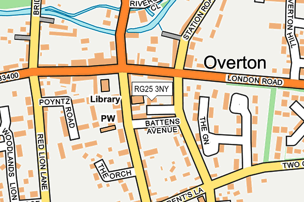 RG25 3NY map - OS OpenMap – Local (Ordnance Survey)