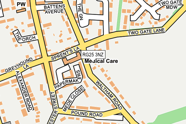 RG25 3NZ map - OS OpenMap – Local (Ordnance Survey)