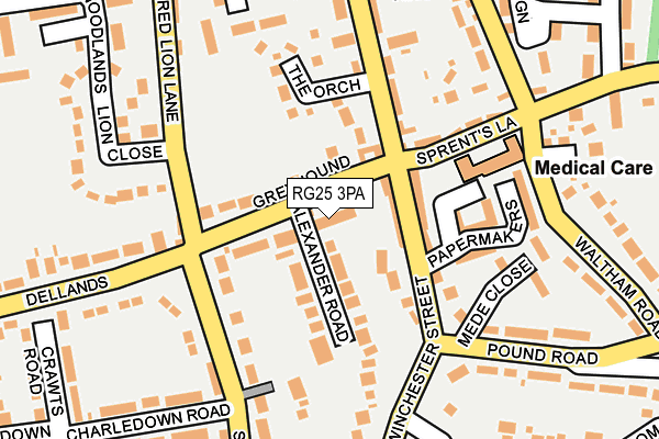 RG25 3PA map - OS OpenMap – Local (Ordnance Survey)