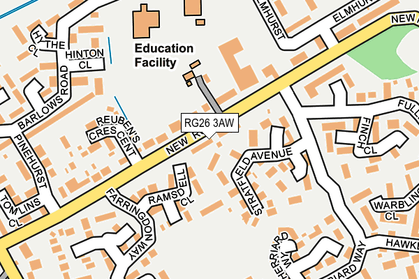RG26 3AW map - OS OpenMap – Local (Ordnance Survey)