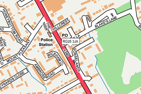 RG26 3JA map - OS OpenMap – Local (Ordnance Survey)