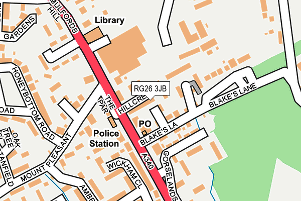 RG26 3JB map - OS OpenMap – Local (Ordnance Survey)