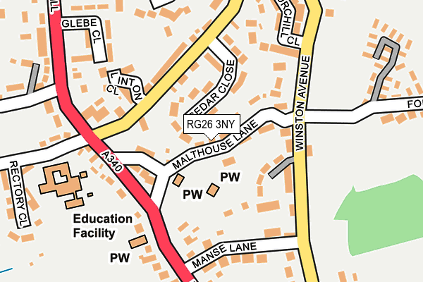 RG26 3NY map - OS OpenMap – Local (Ordnance Survey)