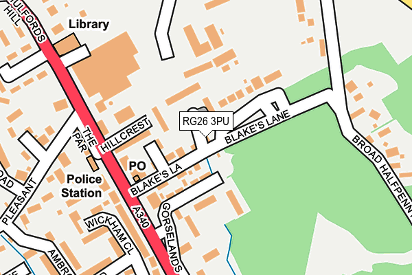 RG26 3PU map - OS OpenMap – Local (Ordnance Survey)