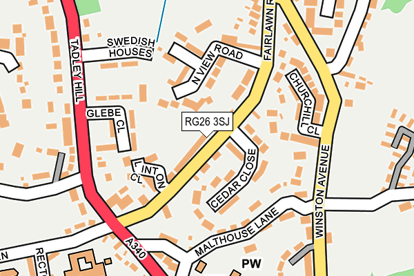 RG26 3SJ map - OS OpenMap – Local (Ordnance Survey)