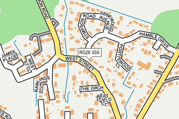 RG26 3SX map - OS OpenMap – Local (Ordnance Survey)
