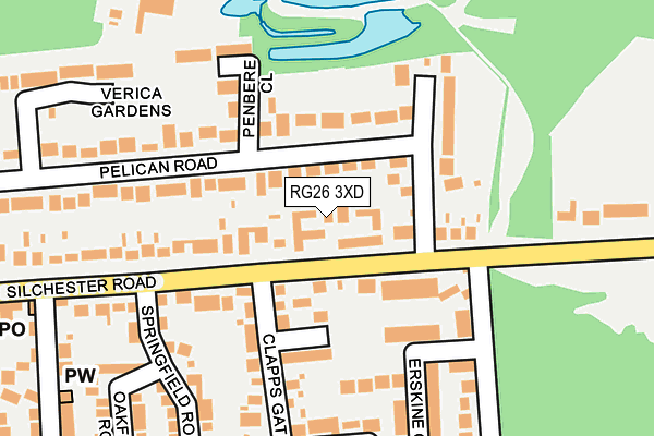 RG26 3XD map - OS OpenMap – Local (Ordnance Survey)