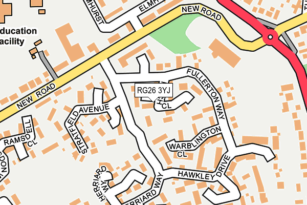 RG26 3YJ map - OS OpenMap – Local (Ordnance Survey)