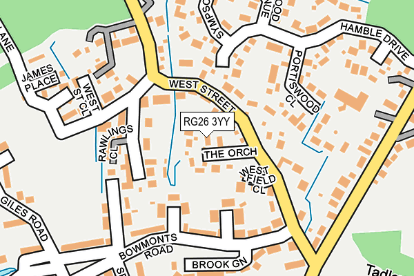 RG26 3YY map - OS OpenMap – Local (Ordnance Survey)