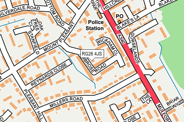 RG26 4JS map - OS OpenMap – Local (Ordnance Survey)