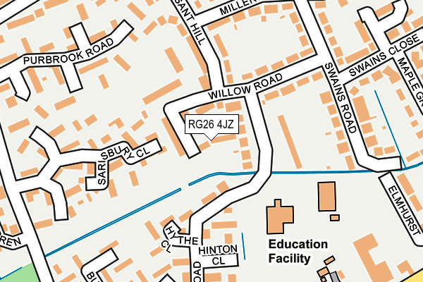 RG26 4JZ map - OS OpenMap – Local (Ordnance Survey)