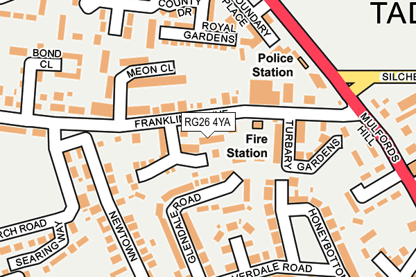 RG26 4YA map - OS OpenMap – Local (Ordnance Survey)