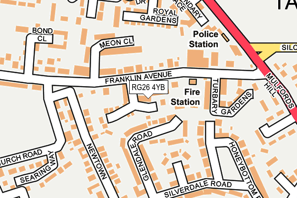 RG26 4YB map - OS OpenMap – Local (Ordnance Survey)