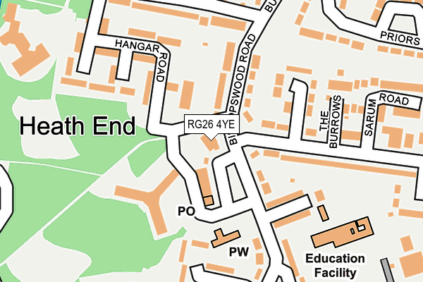 RG26 4YE map - OS OpenMap – Local (Ordnance Survey)