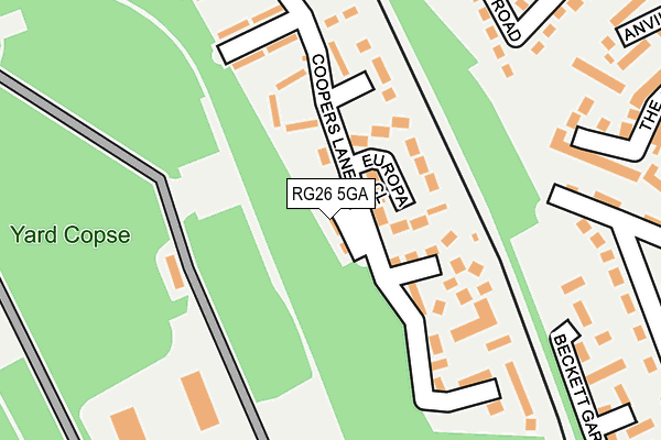 RG26 5GA map - OS OpenMap – Local (Ordnance Survey)