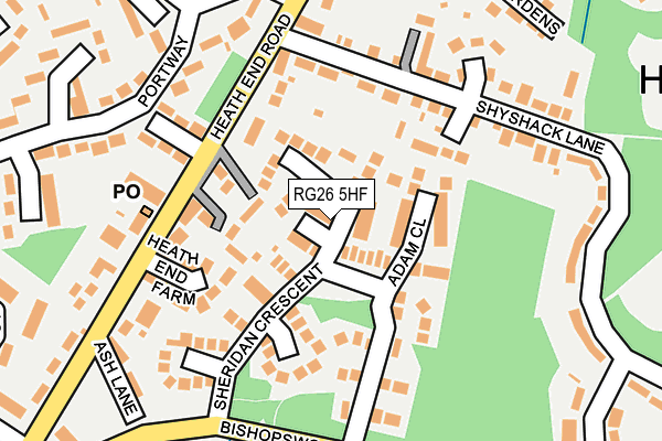 RG26 5HF map - OS OpenMap – Local (Ordnance Survey)