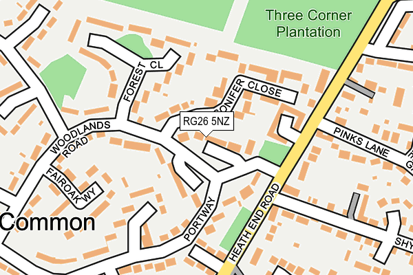 RG26 5NZ map - OS OpenMap – Local (Ordnance Survey)