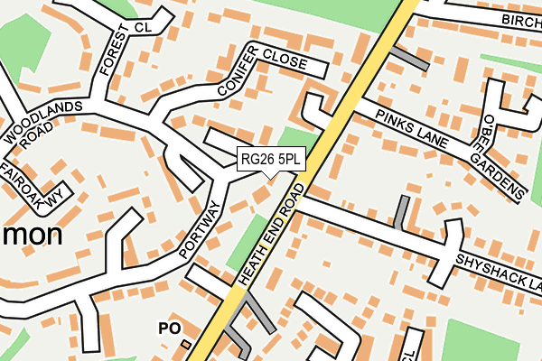 RG26 5PL map - OS OpenMap – Local (Ordnance Survey)