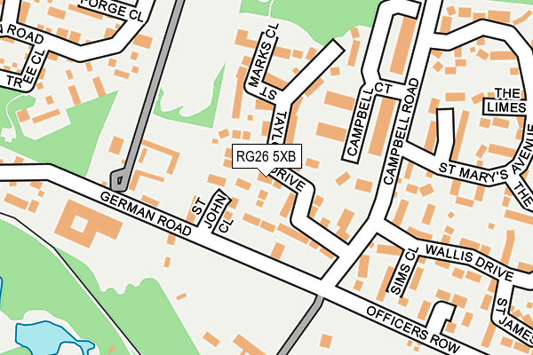 RG26 5XB map - OS OpenMap – Local (Ordnance Survey)