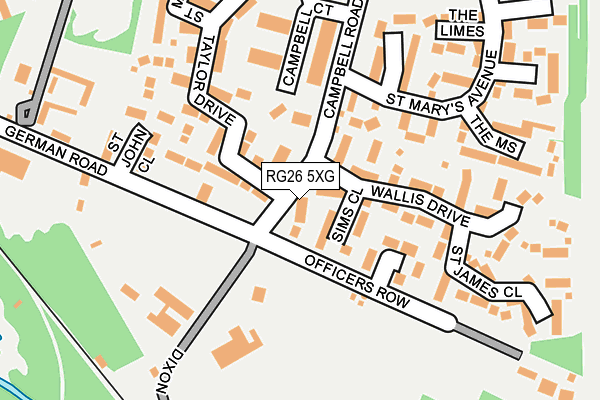 RG26 5XG map - OS OpenMap – Local (Ordnance Survey)