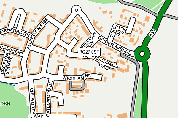 RG27 0SF map - OS OpenMap – Local (Ordnance Survey)