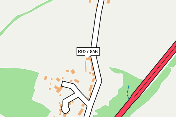 RG27 8AB map - OS OpenMap – Local (Ordnance Survey)