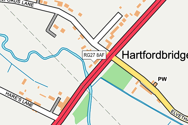 RG27 8AF map - OS OpenMap – Local (Ordnance Survey)