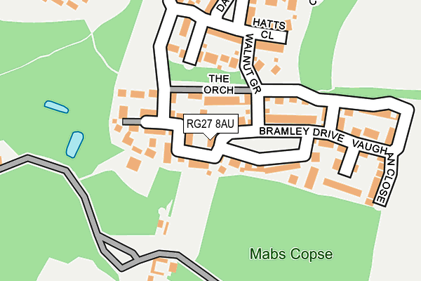 RG27 8AU map - OS OpenMap – Local (Ordnance Survey)