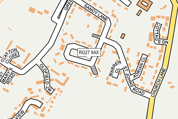 RG27 8AX map - OS OpenMap – Local (Ordnance Survey)