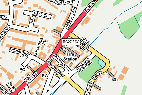 RG27 8AY map - OS OpenMap – Local (Ordnance Survey)