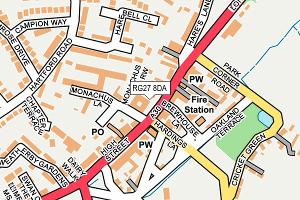 RG27 8DA map - OS OpenMap – Local (Ordnance Survey)