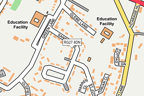 RG27 8DN map - OS OpenMap – Local (Ordnance Survey)