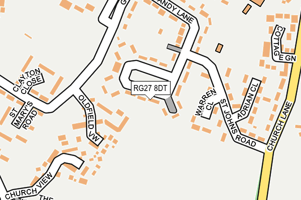 RG27 8DT map - OS OpenMap – Local (Ordnance Survey)