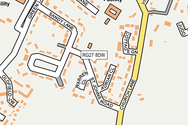 RG27 8DW map - OS OpenMap – Local (Ordnance Survey)