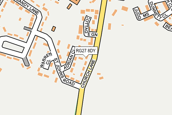 RG27 8DY map - OS OpenMap – Local (Ordnance Survey)