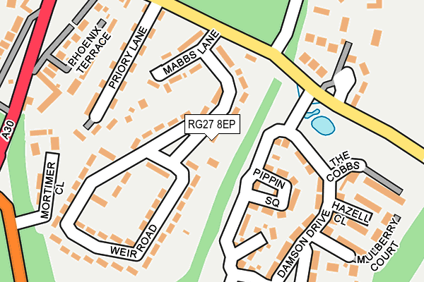 RG27 8EP map - OS OpenMap – Local (Ordnance Survey)