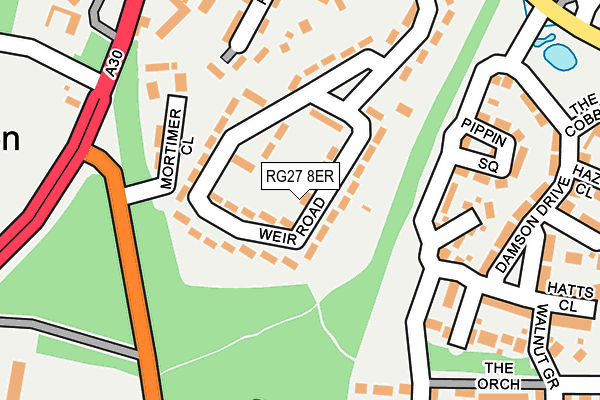 RG27 8ER map - OS OpenMap – Local (Ordnance Survey)