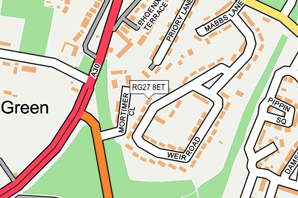 RG27 8ET map - OS OpenMap – Local (Ordnance Survey)