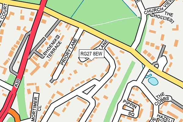 RG27 8EW map - OS OpenMap – Local (Ordnance Survey)