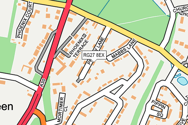 RG27 8EX map - OS OpenMap – Local (Ordnance Survey)