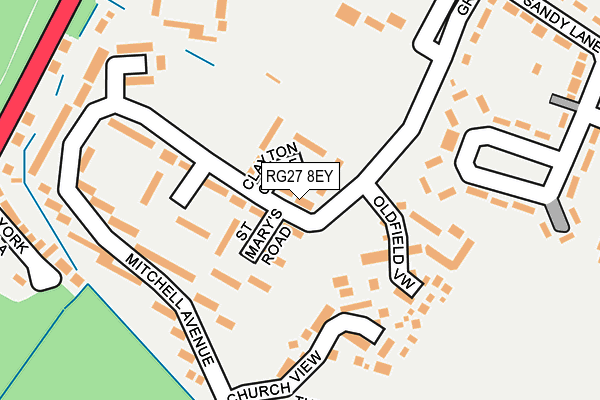 RG27 8EY map - OS OpenMap – Local (Ordnance Survey)