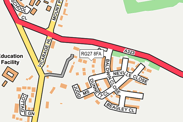 RG27 8FA map - OS OpenMap – Local (Ordnance Survey)